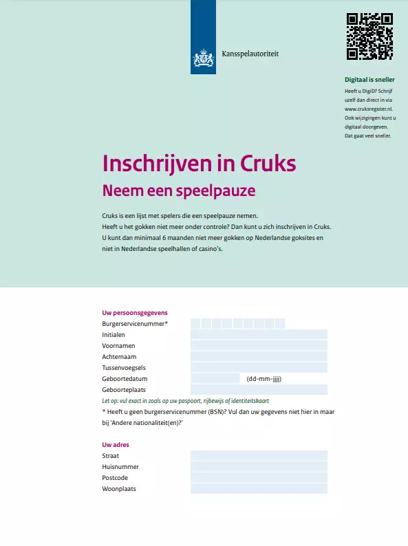 Inschrijven via een papieren formulier
